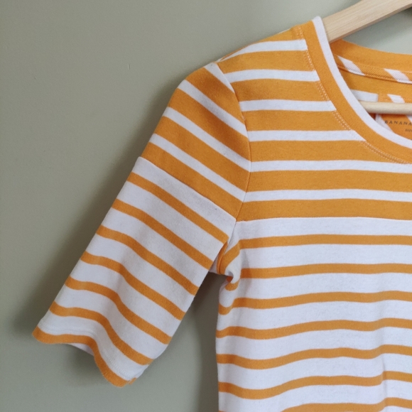 Banana Republic Yellow and White Striped Tee Small - Picture 5 of 10
